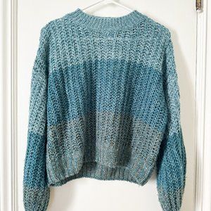 Semi-Cropped Teal Sweater